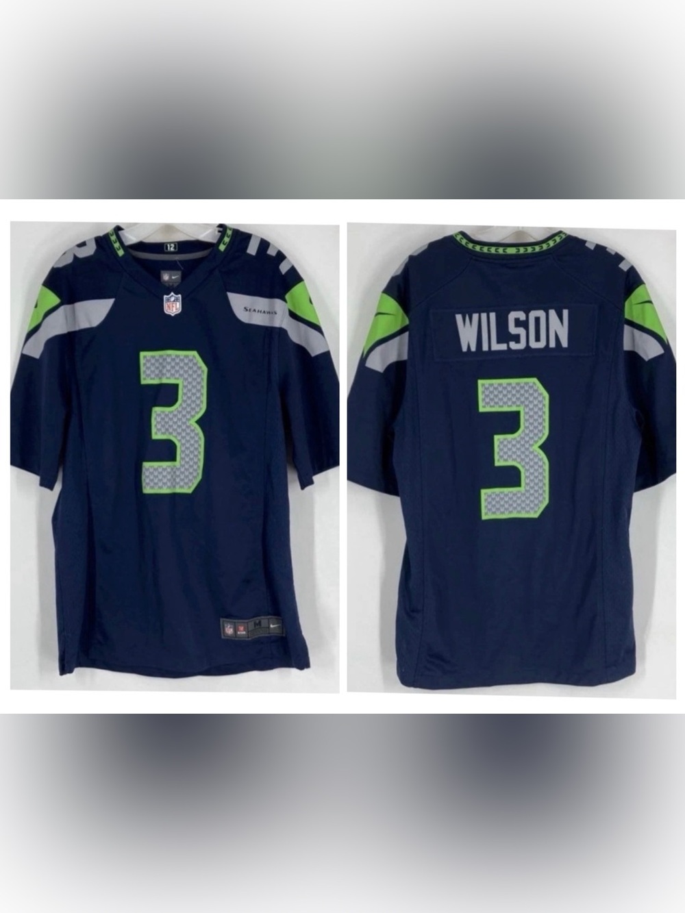 Seattle Seahawks Blue #3 Russell Wilson Nike ONFIELD Home NFL Football Jersey